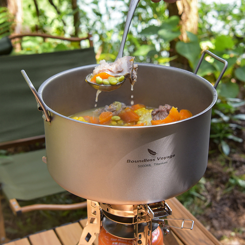 Camping Cooking Gear - Boundless Voyage-Marmite en titane de grande