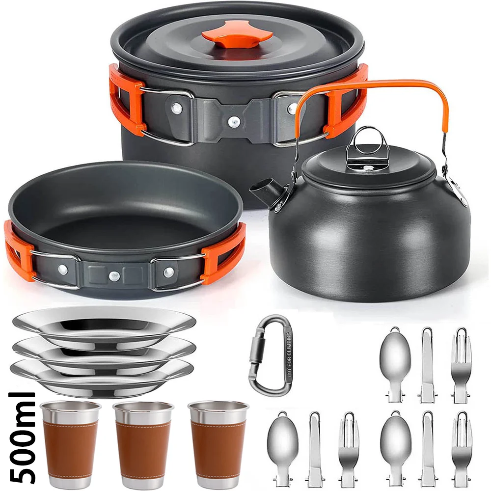 Camping Cooking Set Non Stick - Ensemble de cuisine de Camping multi-personnes,