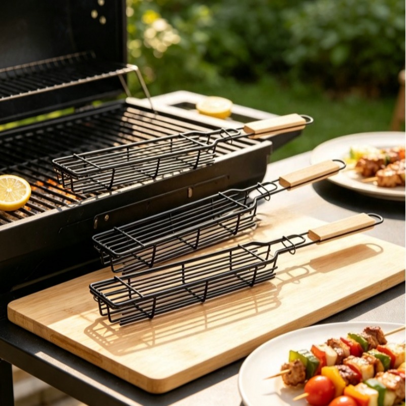 Nesting Camping Cooking Set - 2/3 paniers de barbecue en acier
