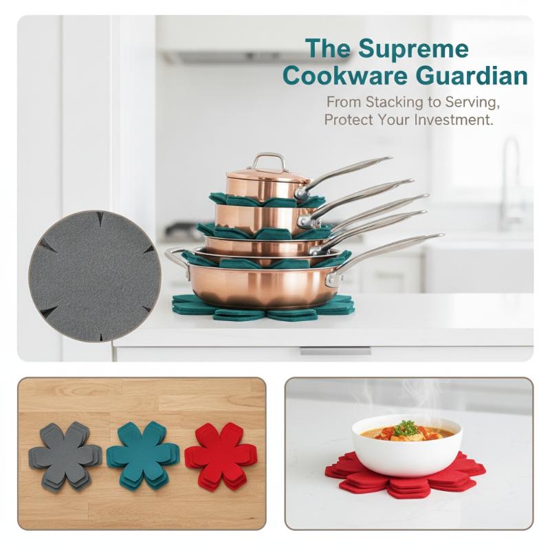 Camping Cooking Set Non Stick - Lot de 12 protège-plaques en feutre