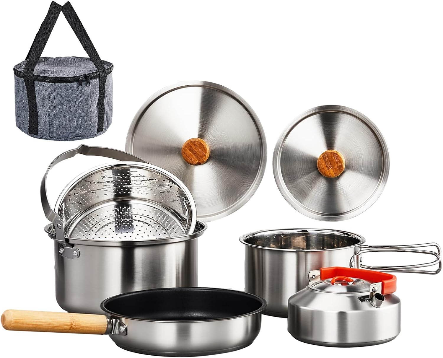 Camping Cooking Bag - Ensemble de 6 ustensiles de cuisine,