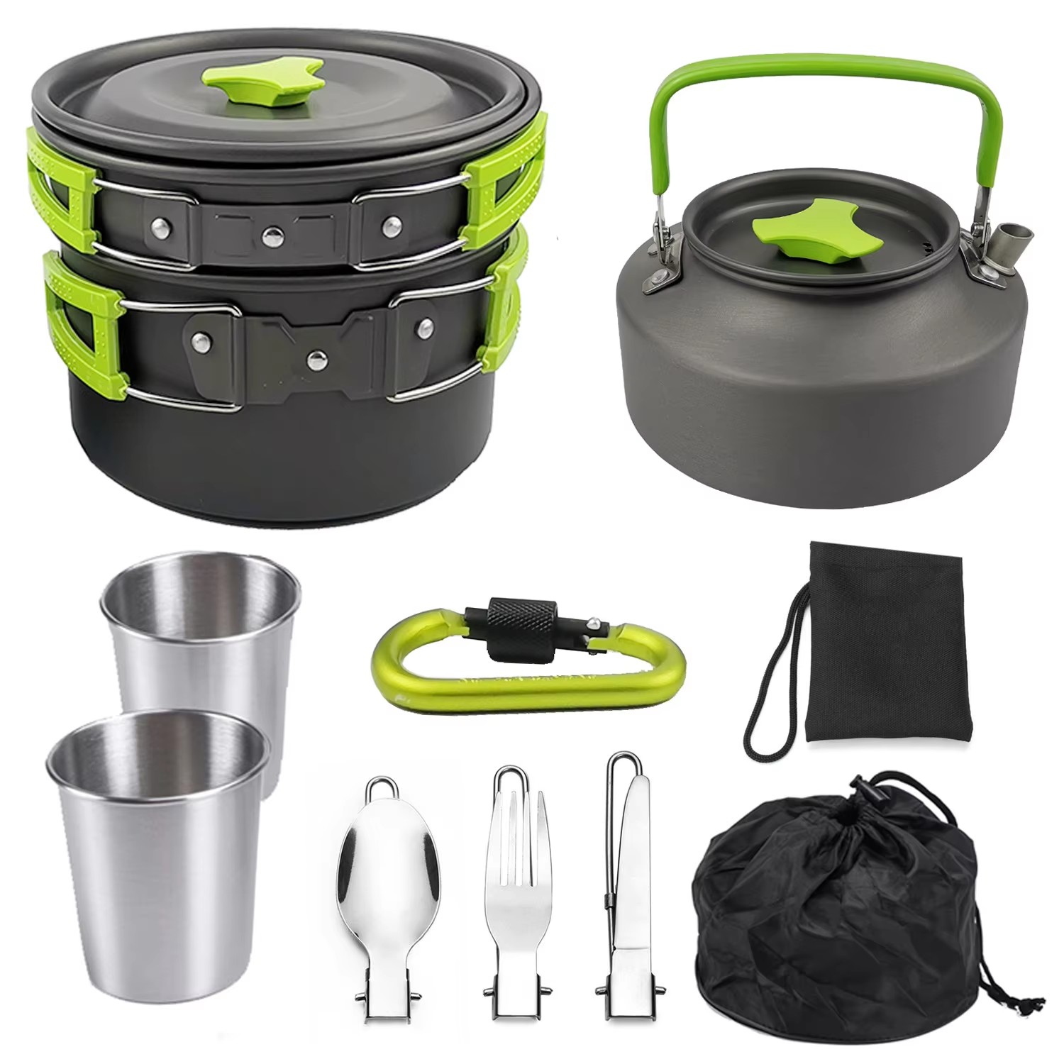 Camping Cooking Set Non Stick - Ensemble de cuisine de camping, ustensiles