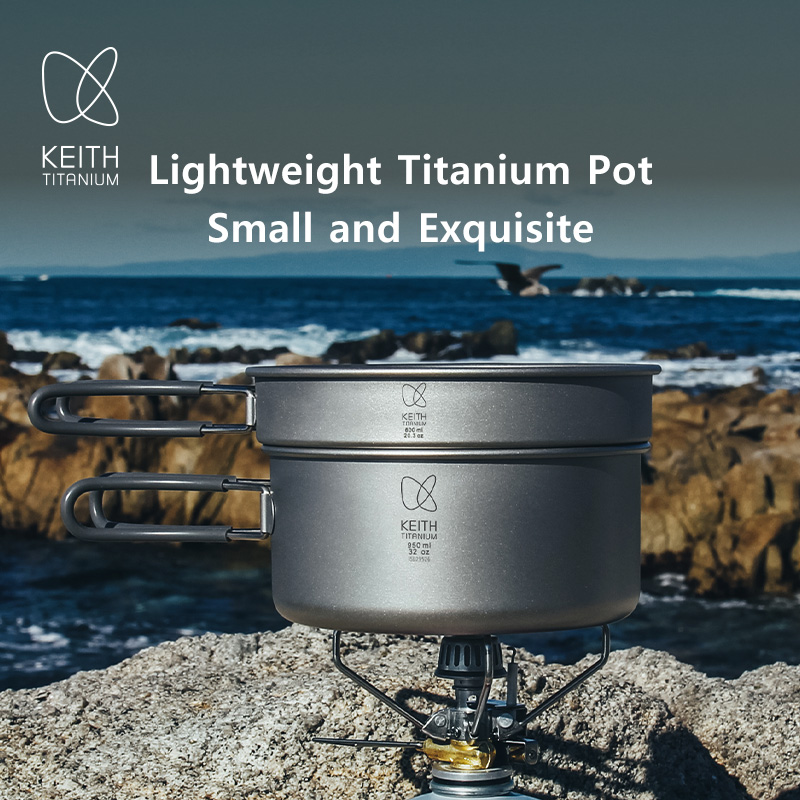Nesting Camping Cooking Set - Keith Ensemble de casseroles en titane