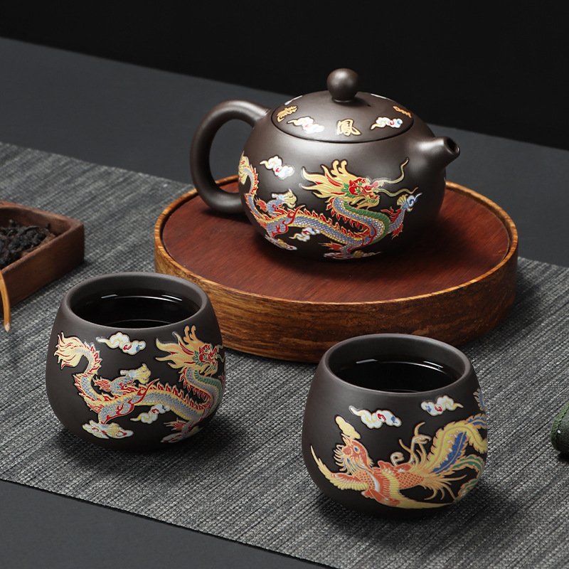 Camping Cooking Gear - Théière Dragon de Style chinois, théière