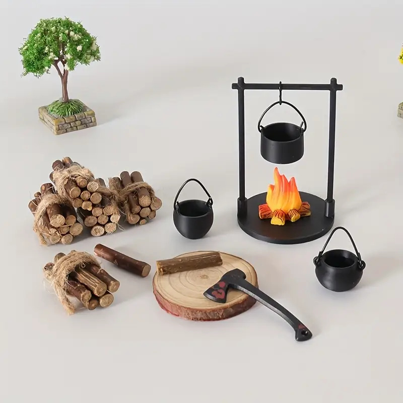 Camping Cooking Gear - Mini poêle suspendu pour feu de