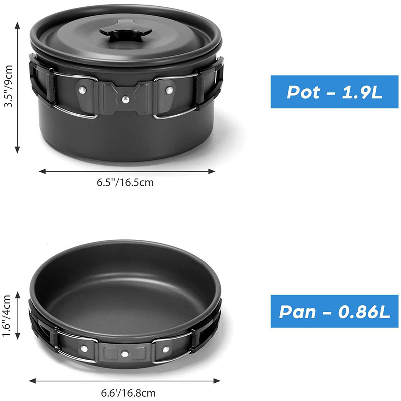 Camping Cooking Set Non Stick - 1 Ensemble de cuisine de camping