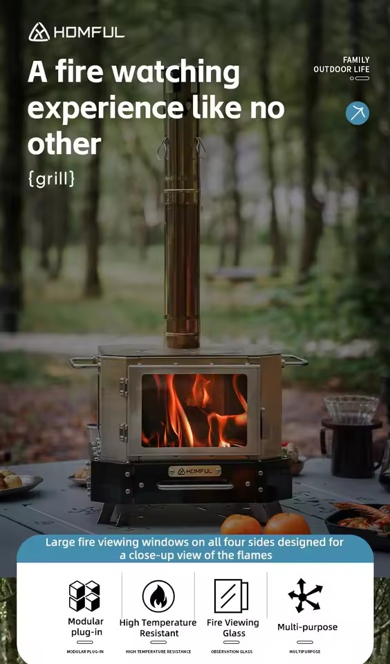 Poêle à bois portable HOMFUL p - Camping Cooking Pack avis et prix