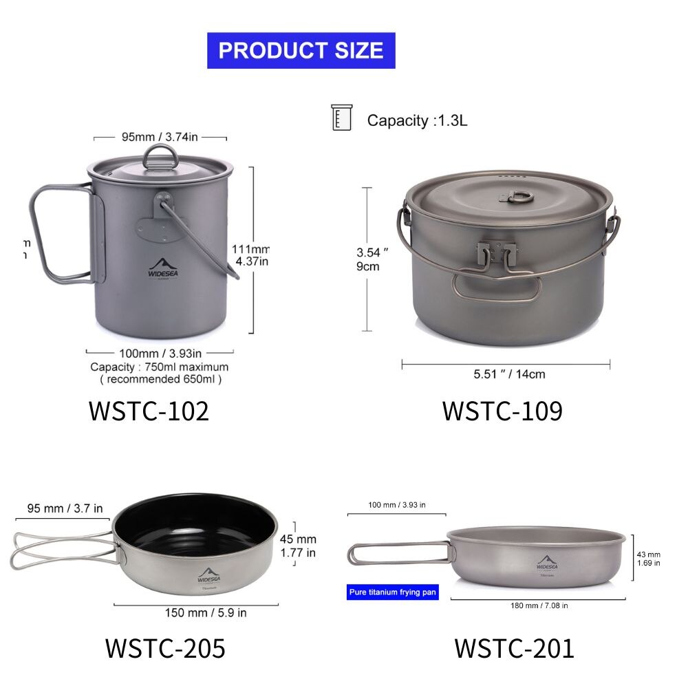 ESEA-Batterie de cuisine en ti - Camping Cooking Accessories Set avis et prix