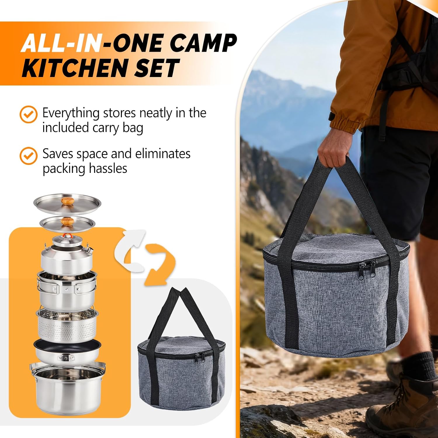 Ensemble de 6 ustensiles de cu - Camping Cooking Bag avis et prix