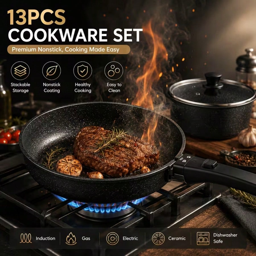 Ensemble de 13 ustensiles de c - Camping Cooking Set Non Stick avis et prix